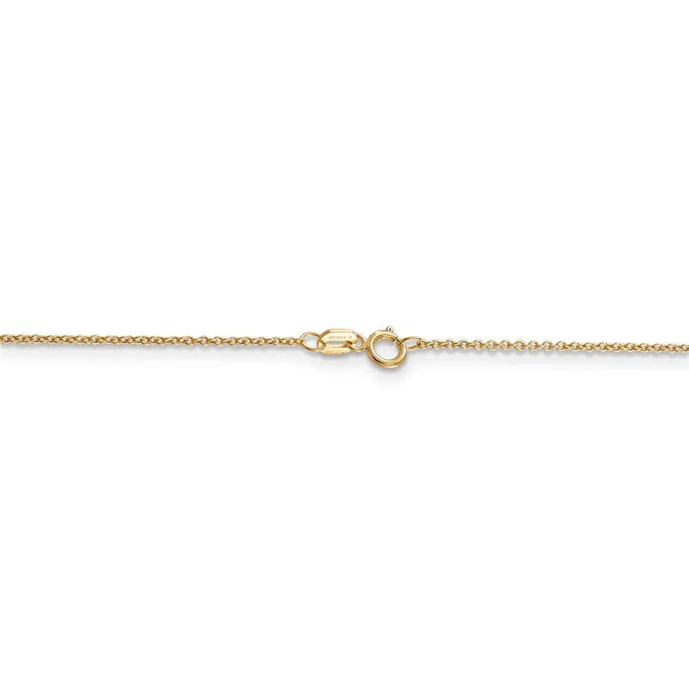 14k Yellow Gold Flat Ice Skate Necklace