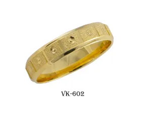 18k Solid Gold Elegant Ladies Modern Stone Finished Flat Band 5mm Ring VK602v(Y)