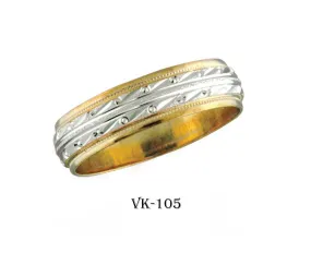 18k Solid Gold Elegant Ladies Modern Traditional Flat Band 6MM Ring VK105v