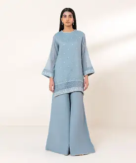 2 Piece - Embroidered Khaddi Net Suit