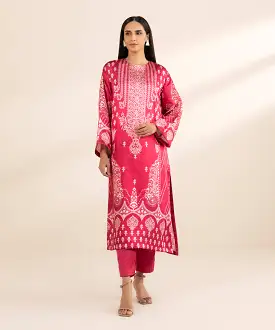 2 Piece - Printed Silk Suit