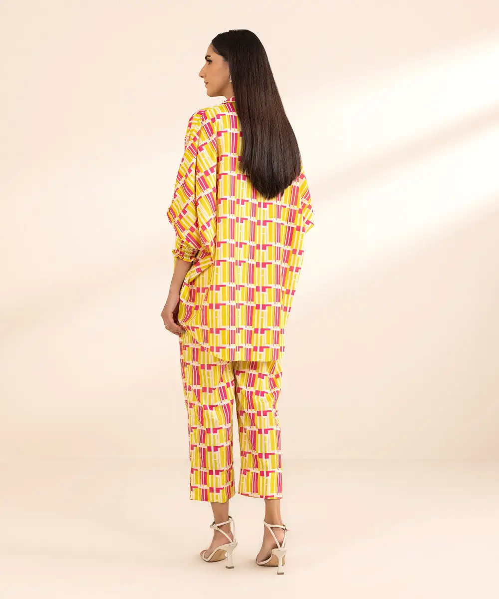 2 Piece - Printed Silk Suit