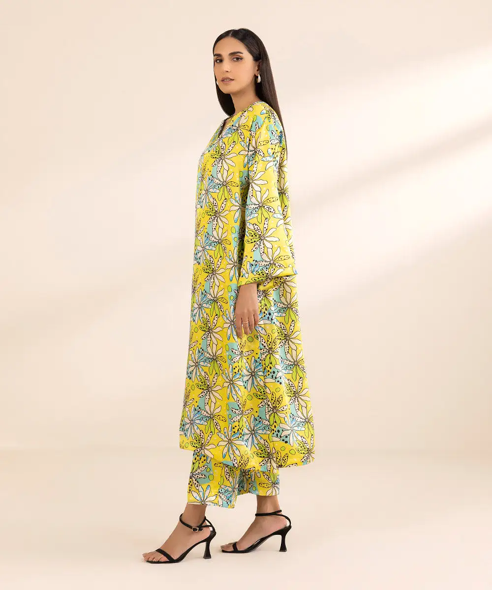 2 Piece - Printed Silk Suit