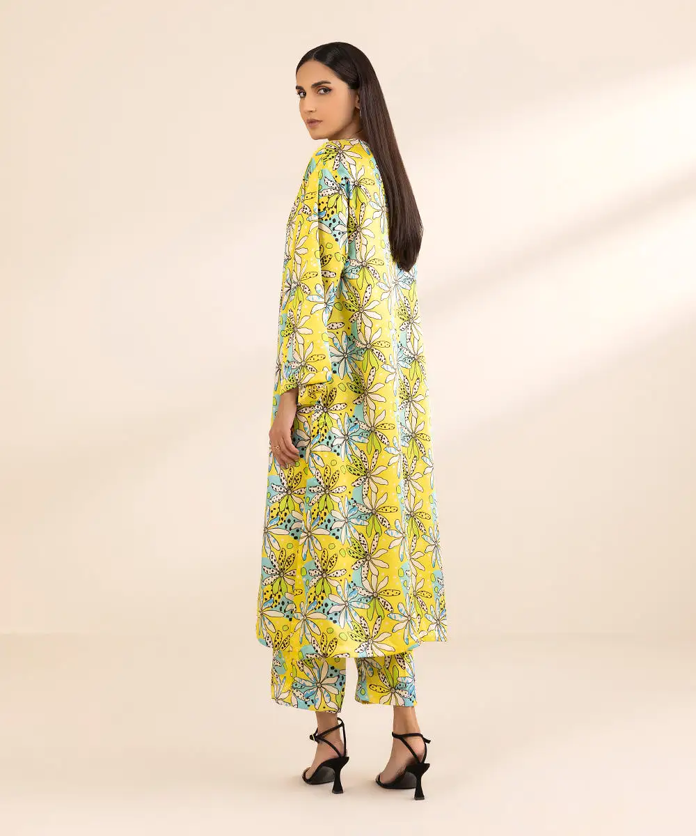 2 Piece - Printed Silk Suit