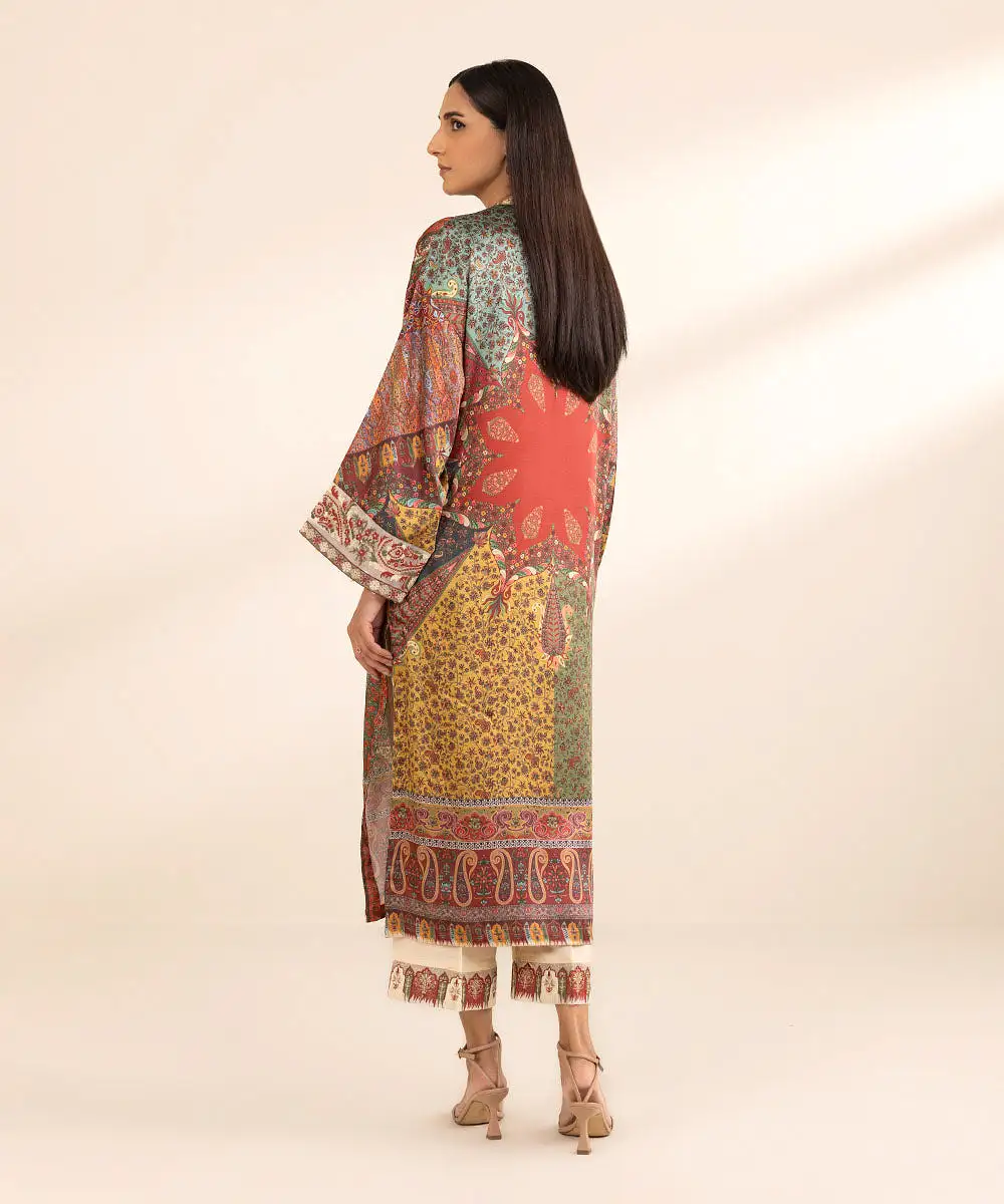 2 Piece - Printed Silk Suit