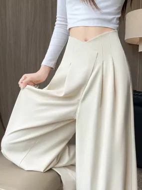 2024 Autumn New Suit Pants Women's Autumn High Waisted Wide Leg Pants Straight Casual Loose Swing Floor-length Pants