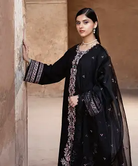 3 Piece - Embroidered Raw Silk Suit