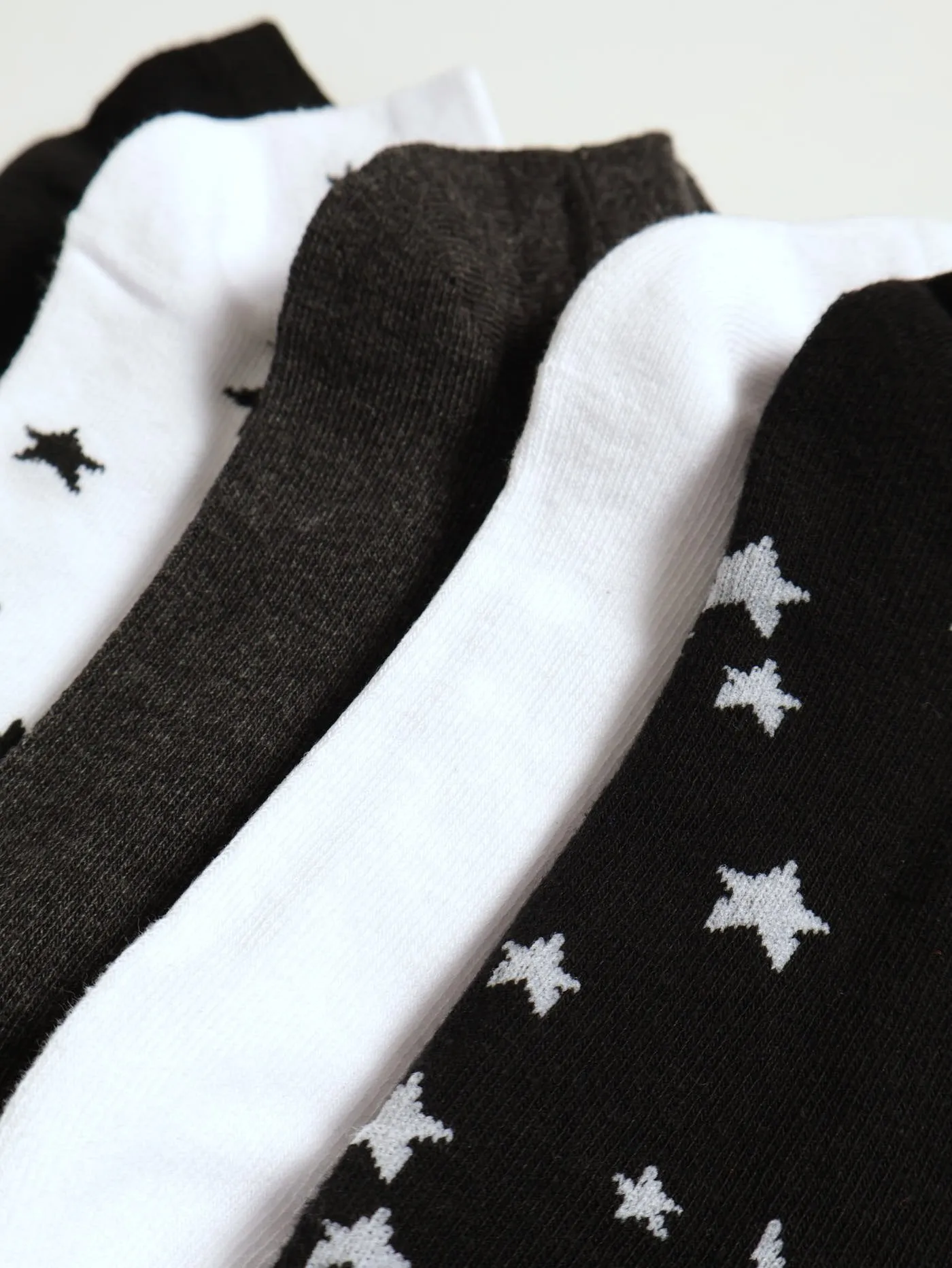 5 Pack Low Cut Space Socks - Black/White