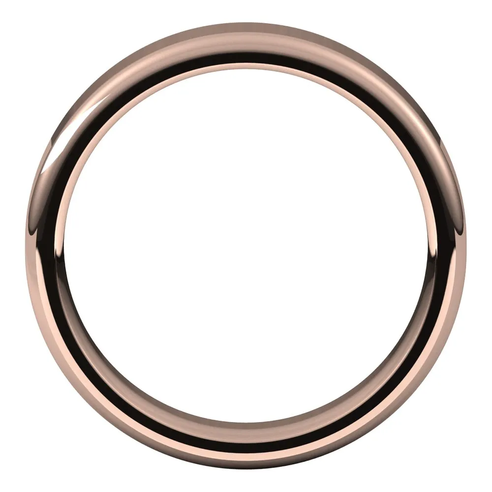 5mm 14K Rose Gold Polished Round Edge Comfort Fit Flat Band