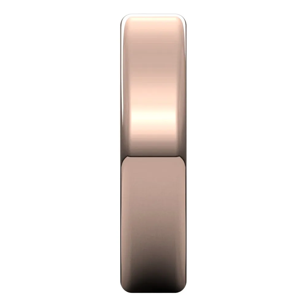 5mm 14K Rose Gold Polished Round Edge Comfort Fit Flat Band