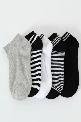 5Pk Low Cut Socks - Blue/White/Melange