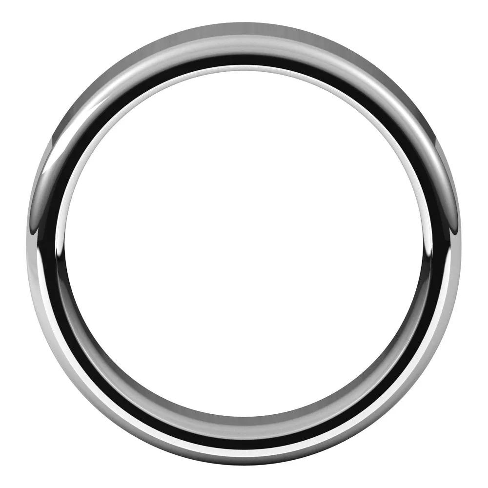 6mm Platinum Polished Round Edge Comfort Fit Flat Band