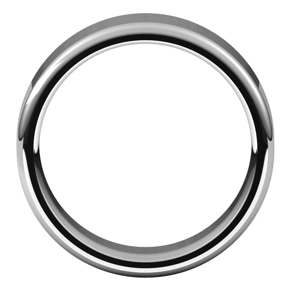 7mm 10K White Gold Polished Round Edge Comfort Fit Flat Band