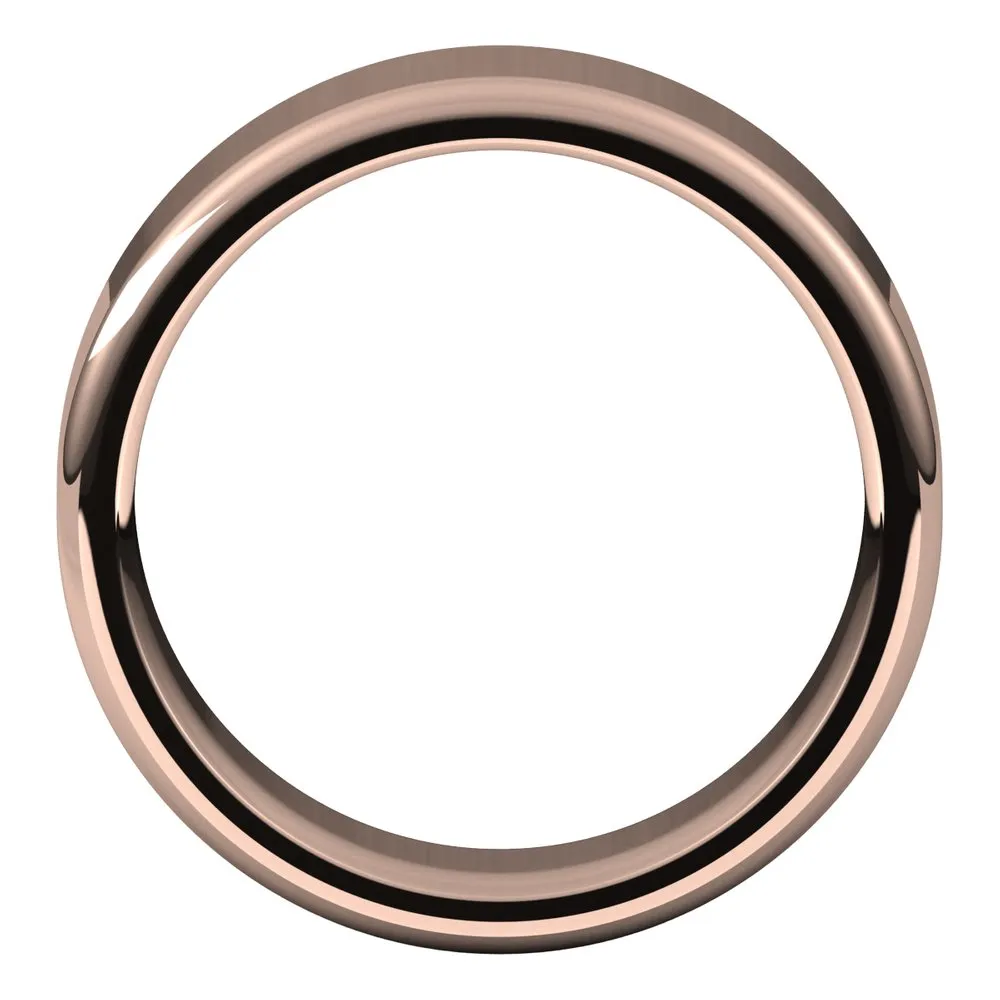 7mm 14K Rose Gold Polished Round Edge Comfort Fit Flat Band