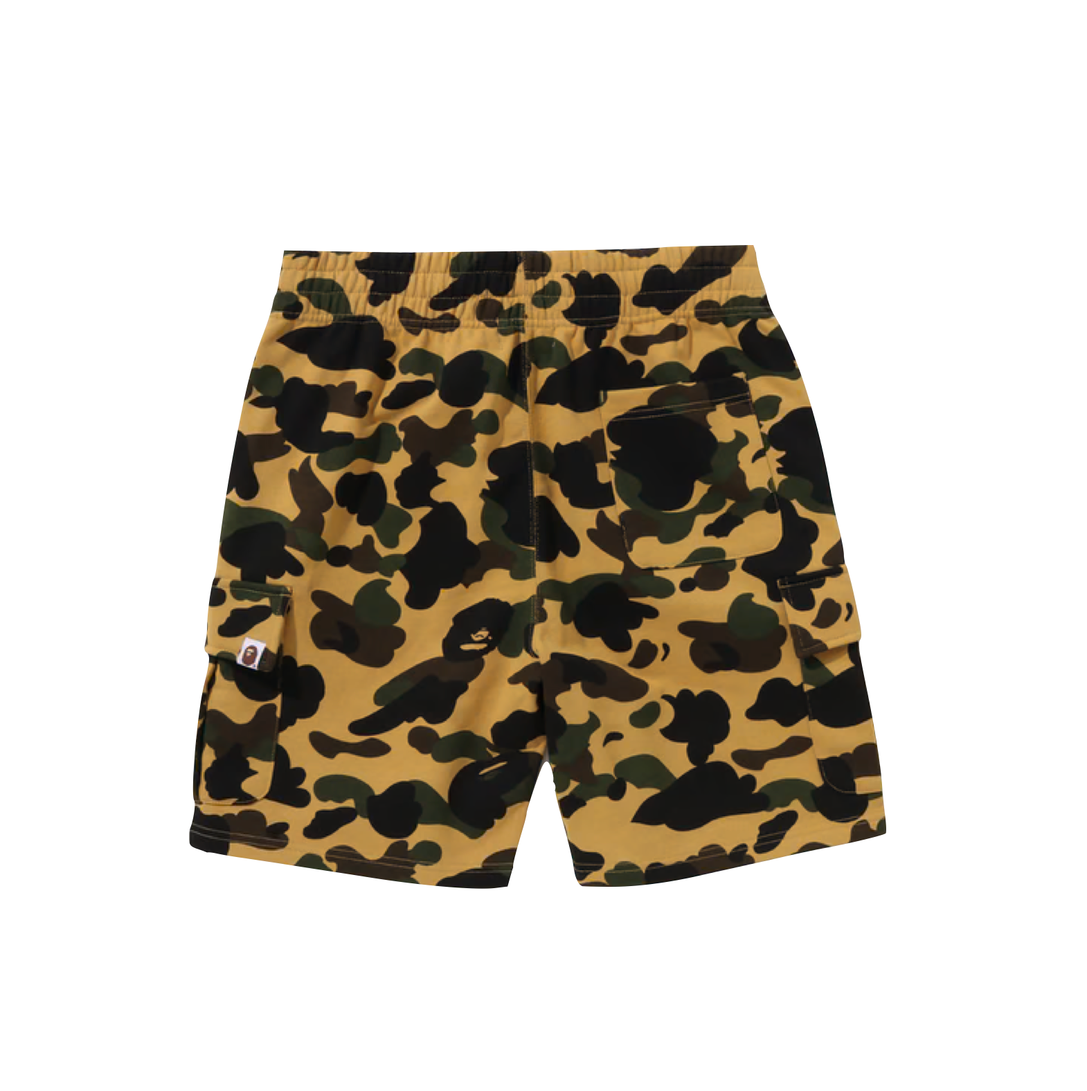 A BATHING APE 1ST CAMO 6 POCKET SWEAT SHORTS - YELLOW