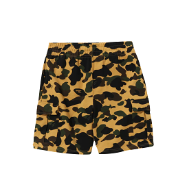 A BATHING APE 1ST CAMO 6 POCKET SWEAT SHORTS - YELLOW