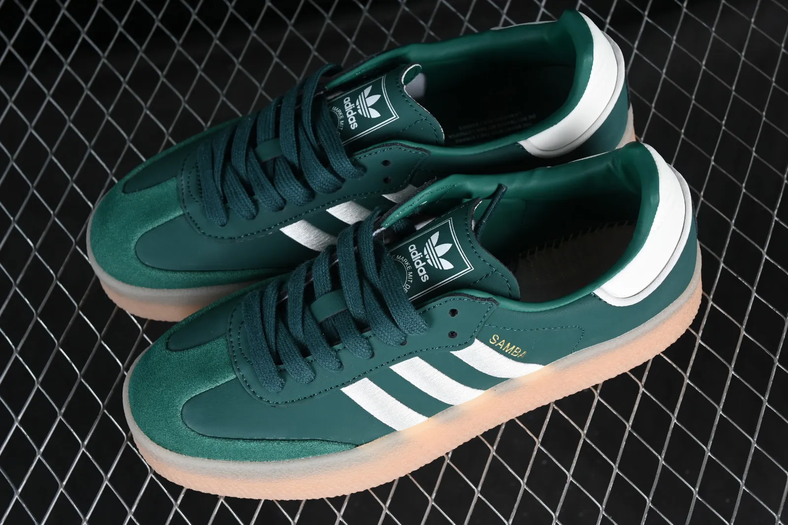 Adidas Samba Vegan Dark Green Cloud White Gold IF1835