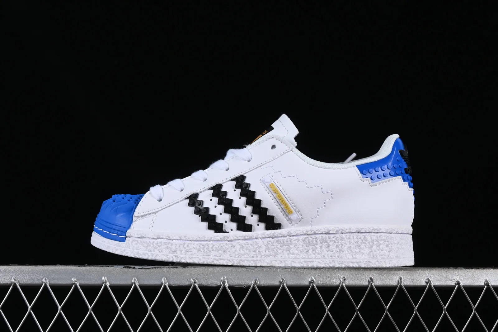 Adidas Superstar Cloud White Blue Core Black Gold GW3954