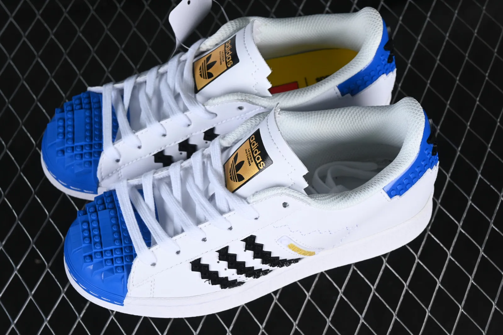 Adidas Superstar Cloud White Blue Core Black Gold GW3954