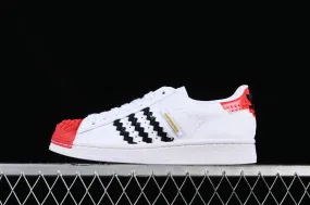 Adidas Superstar Cloud White Red Core Black Gold GW3966