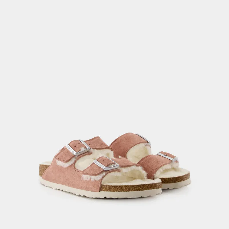 Arizona Shearling Sandals - Birkenstock - Wool - Pink Clay