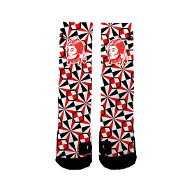 Arlee Warriors/scarlets Pinwheel Socks