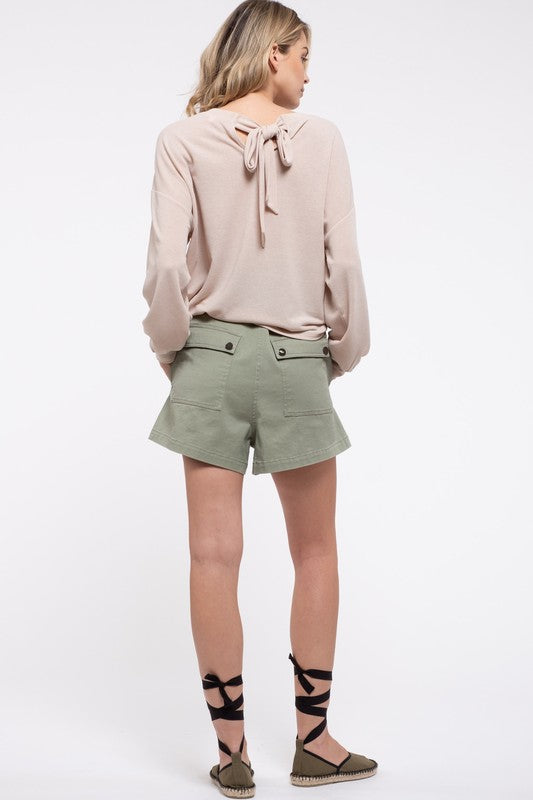 Army Green Cargo Shorts