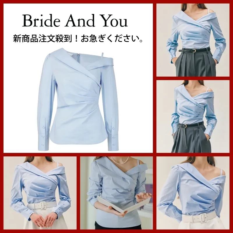 BAU by Bride And You  |Casual Style Blended Fabrics Long Sleeves Plain Cotton