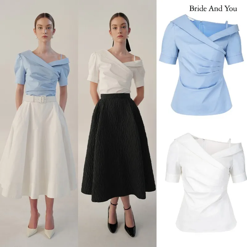 BAU by Bride And You  |Plain Elegant Style Formal Style  Logo Shirts & Blouses