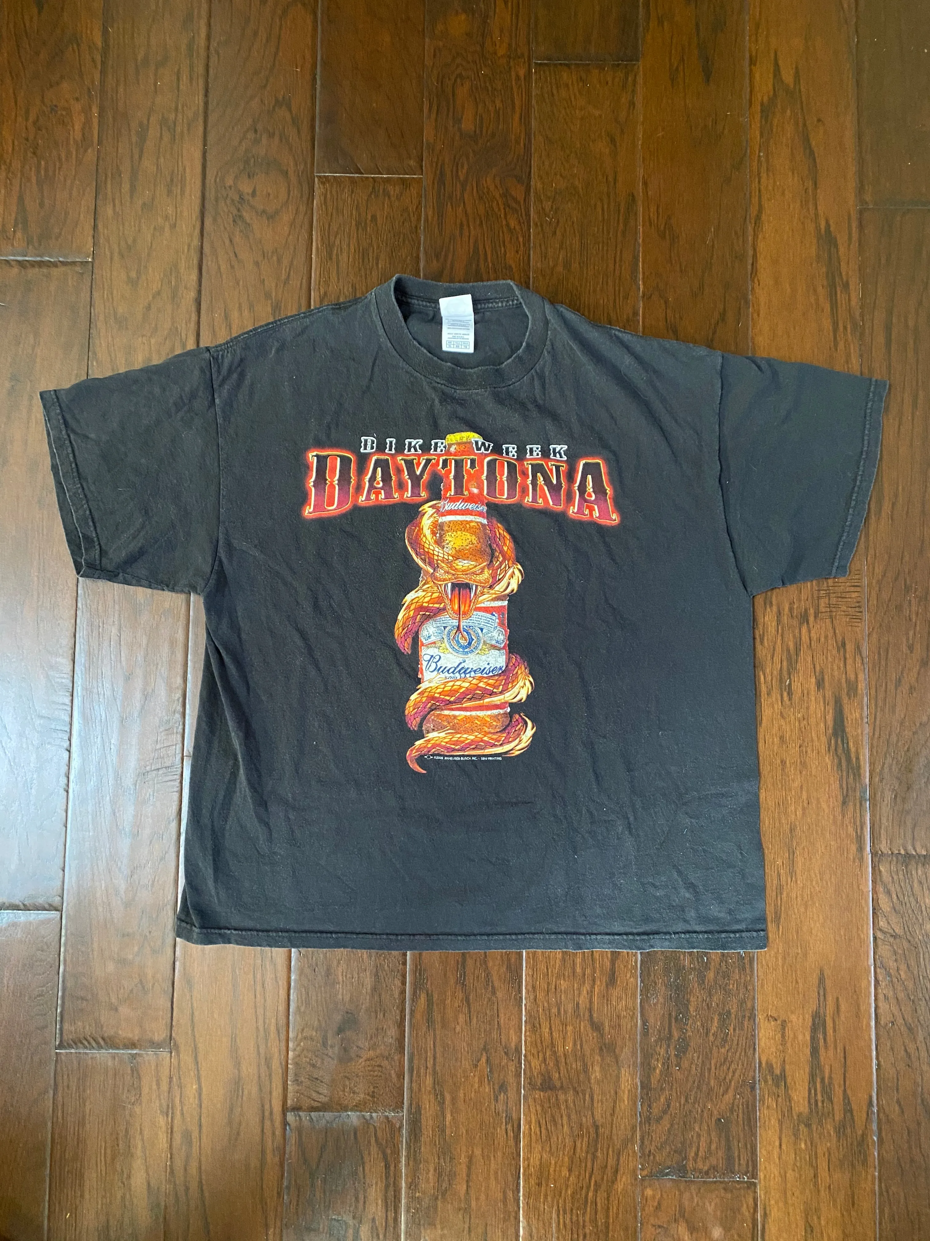 Bike Week Daytona 2006 “Budweiser & Snake” Vintage Distressed T-shirt