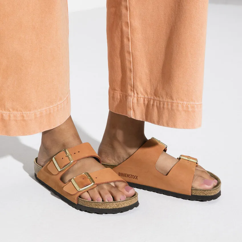 Birkenstock Arizona Nubuck Soft Footbed Sandal in Pecan