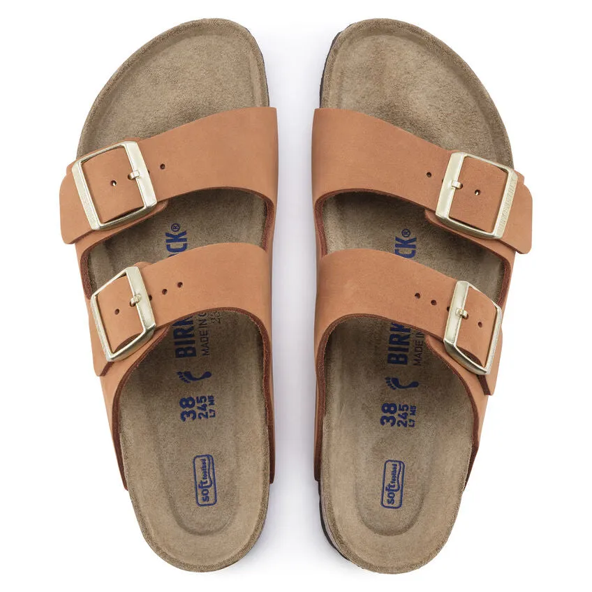 Birkenstock Arizona Nubuck Soft Footbed Sandal in Pecan