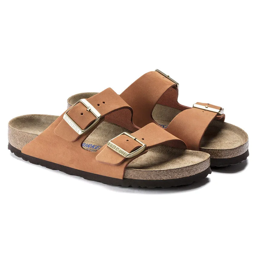 Birkenstock Arizona Nubuck Soft Footbed Sandal in Pecan