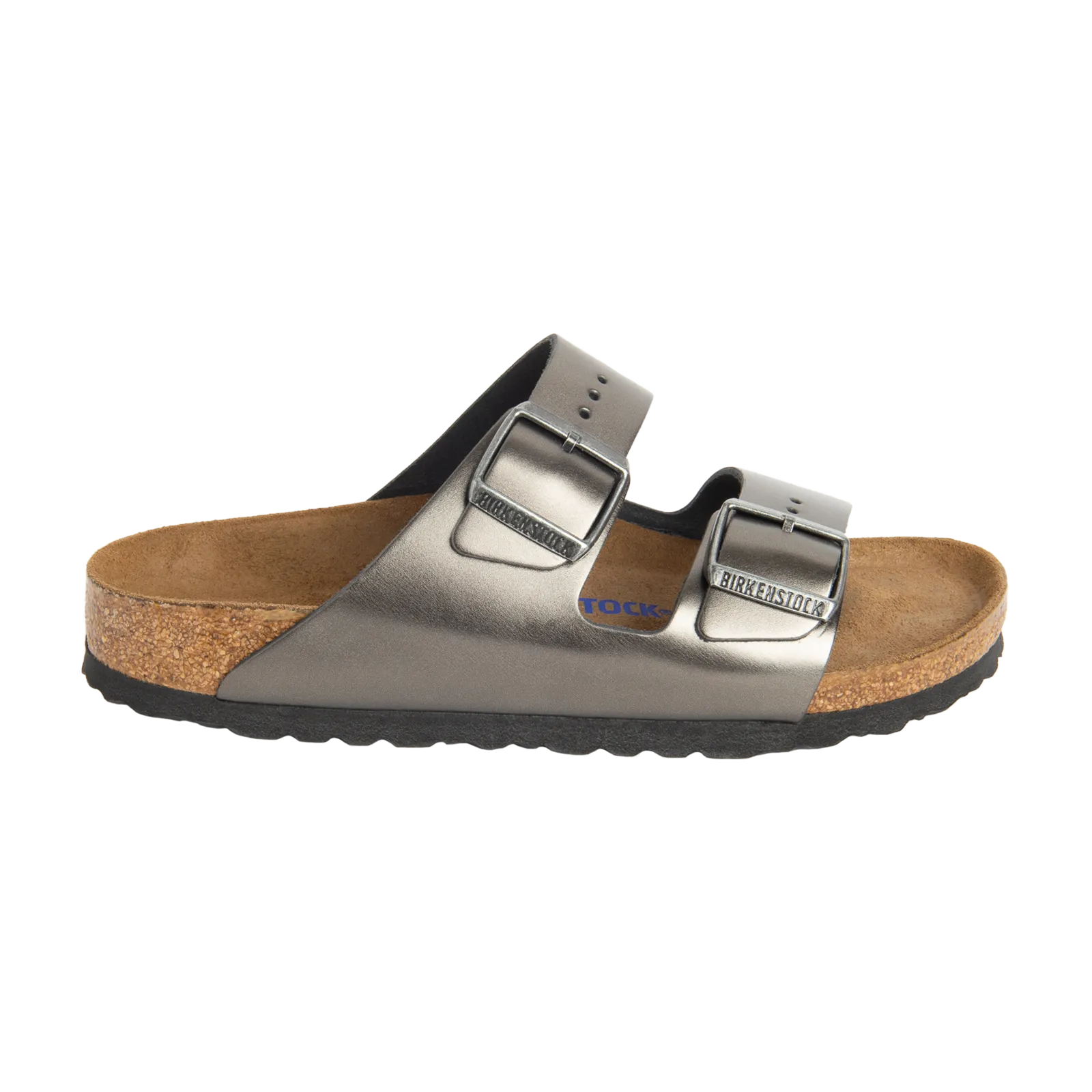 Birkenstock Arizona Soft Footbed Metallic Leather Anthracite