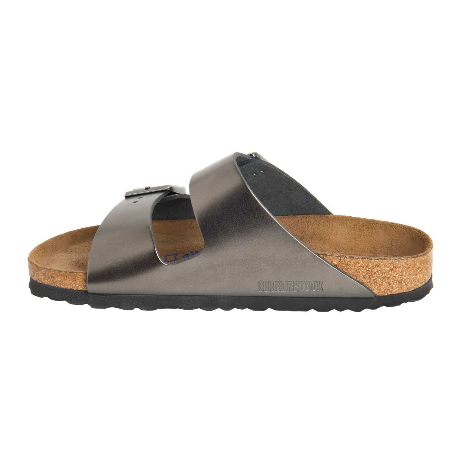 Birkenstock Arizona Soft Footbed Metallic Leather Anthracite