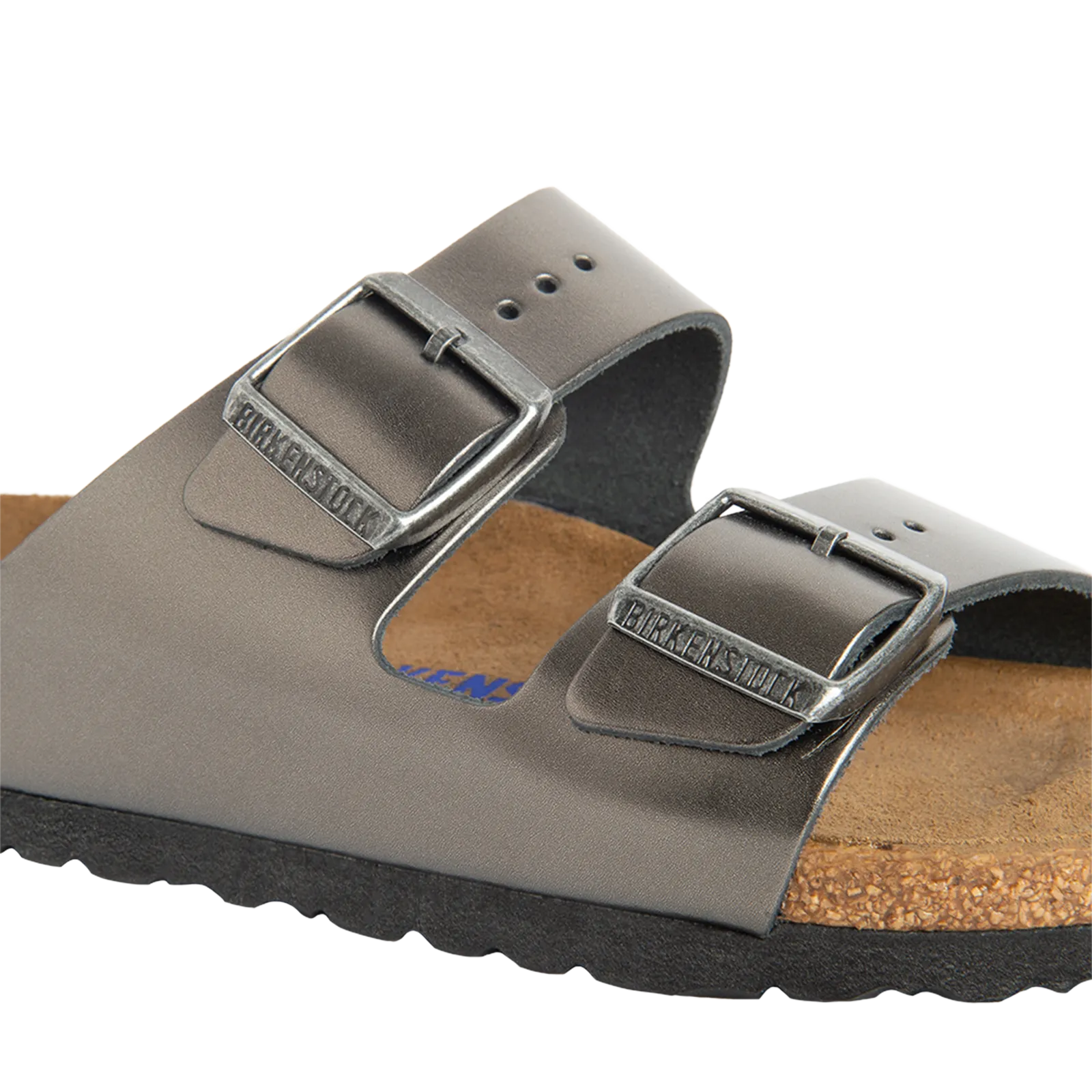 Birkenstock Arizona Soft Footbed Metallic Leather Anthracite