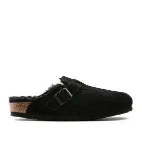 Birkenstock Boston Shearling for Women - Black Suede