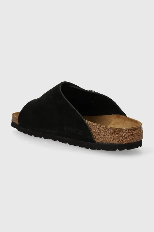 Birkenstock suede sliders women's black color