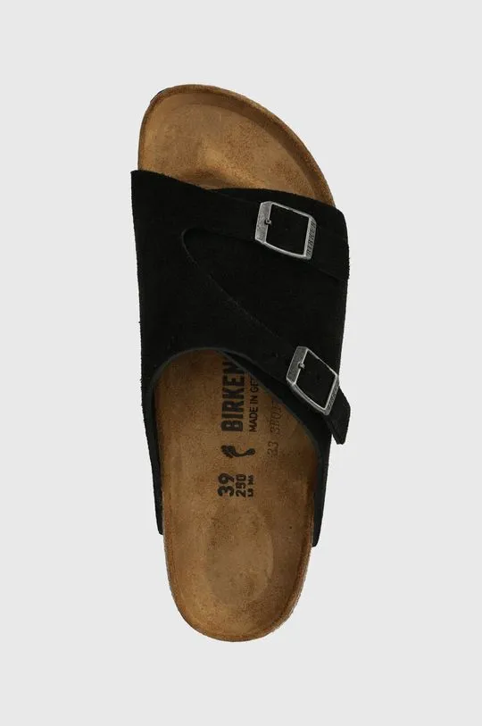 Birkenstock suede sliders women's black color