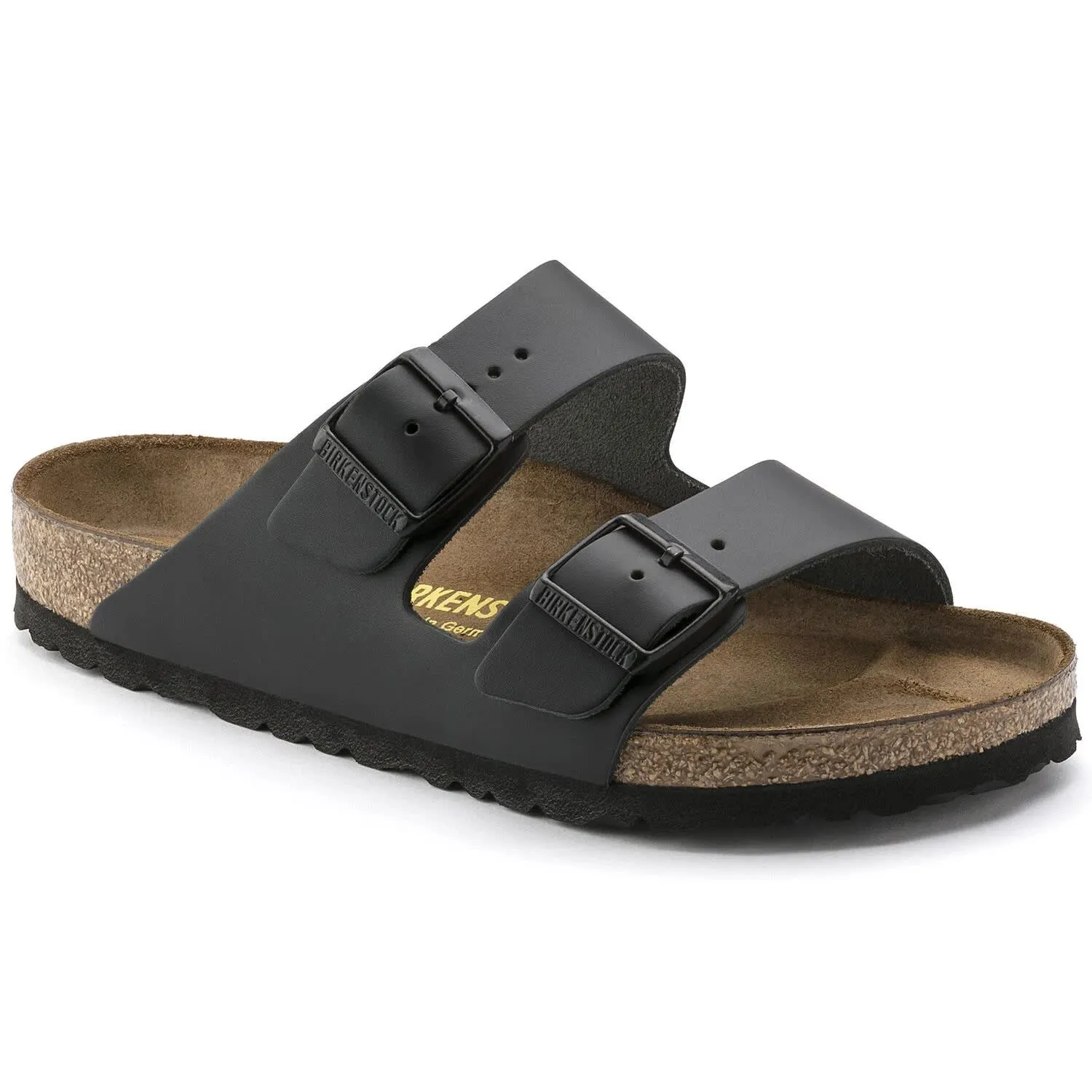 Birkenstock Unisex Arizona Natural Leather Regular Black | Buy Birkenstock Unisex Arizona Natural Leather Regular Black here | O