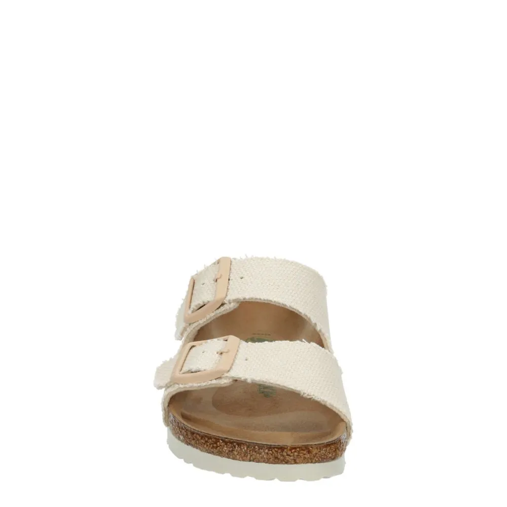 BIRKENSTOCK  WOMENS ARIZONA ROUGH CANVAS VEGAN FOOTBED SANDAL