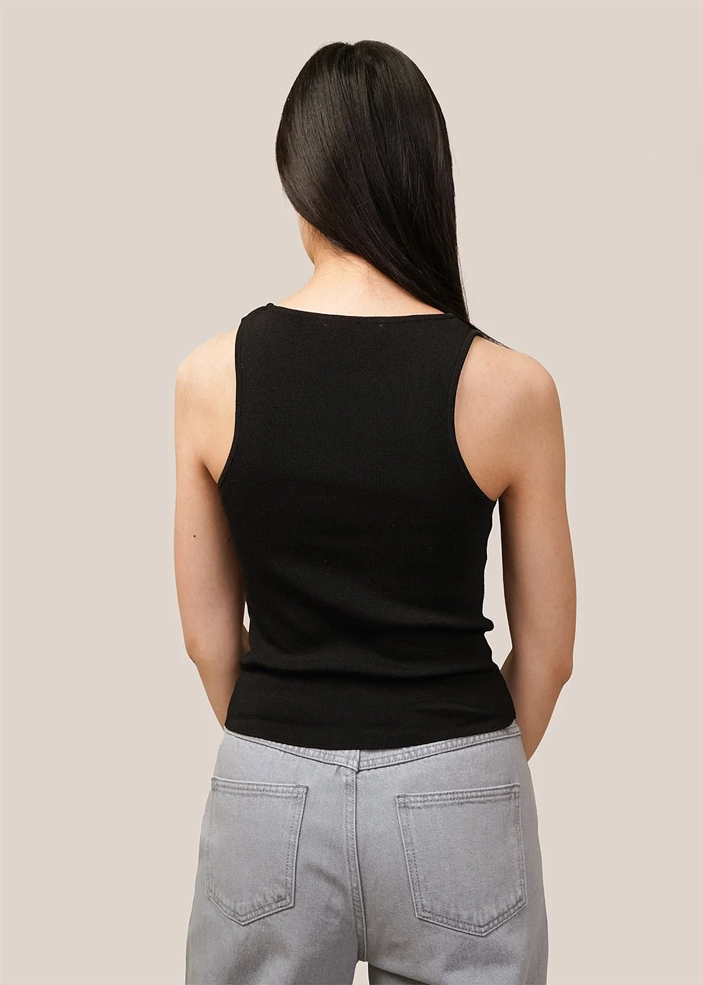 Black Cut-Out Sleeveless Top