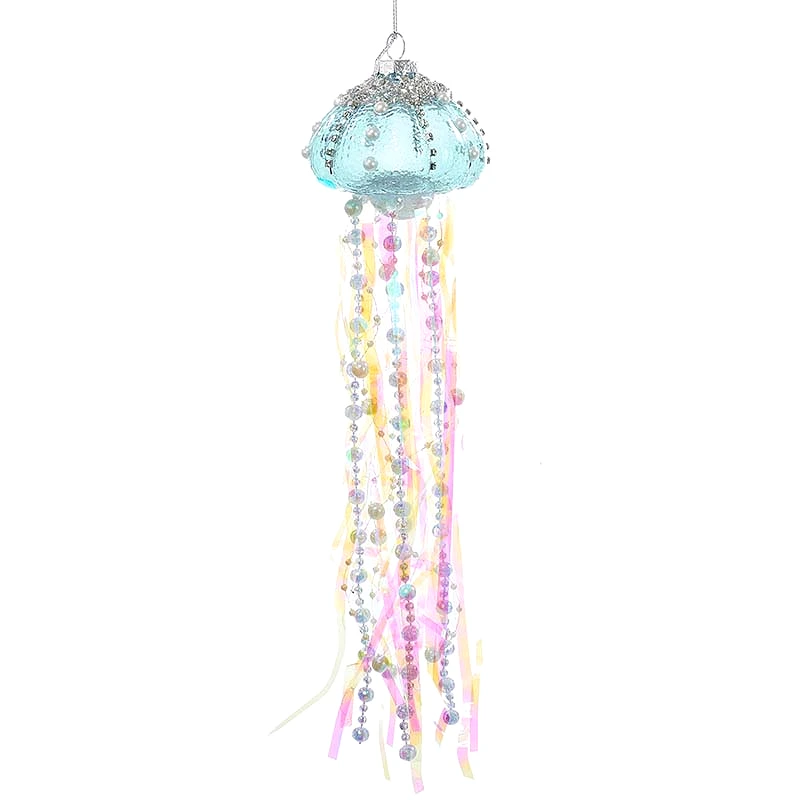 Blue Glass Jellyfish Ornament