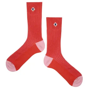 Bobo Choses Adult Unisex Colour Block Long Socks Red