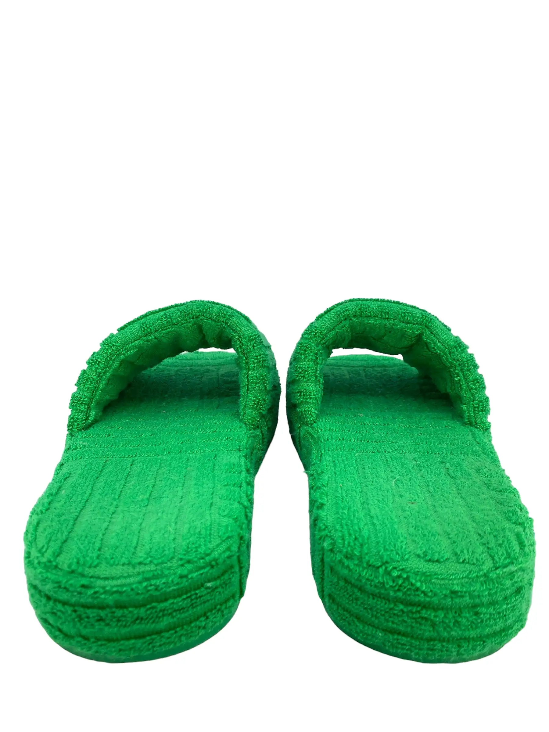 Bottega Veneta Resort Sponge Slide in Green Cotton Size 7