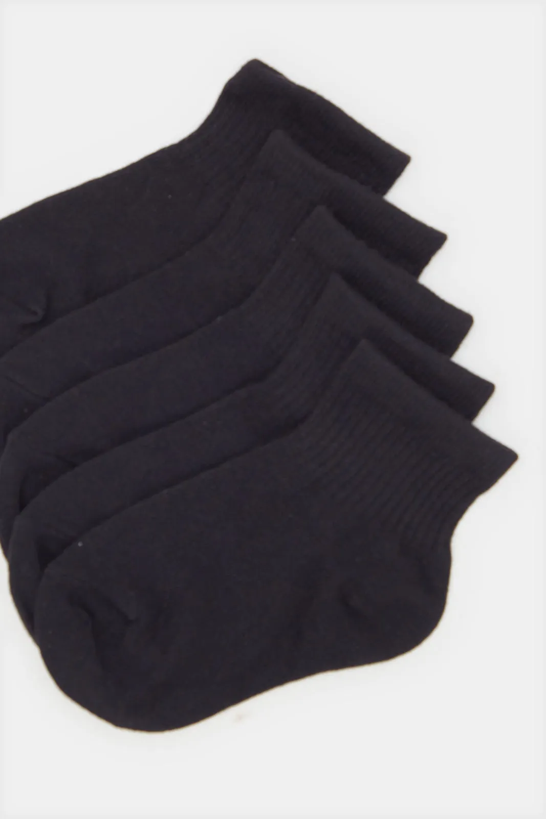 Boys Black High Ankle-Length Socks Set (5 Pairs)