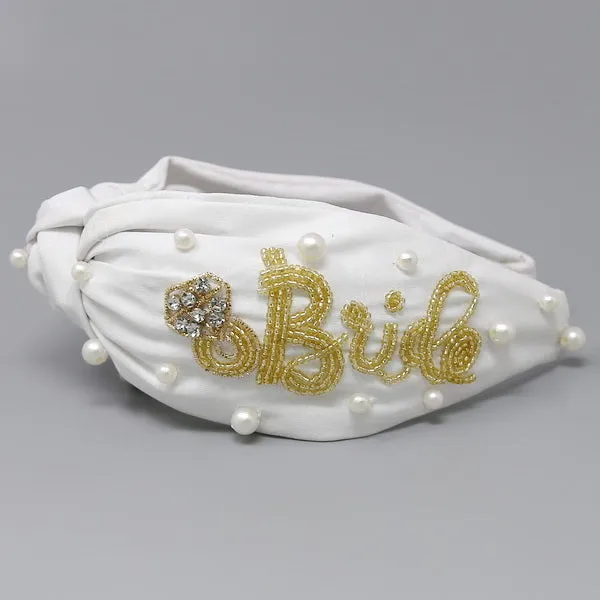 BRIDE Seed Beaded Headband