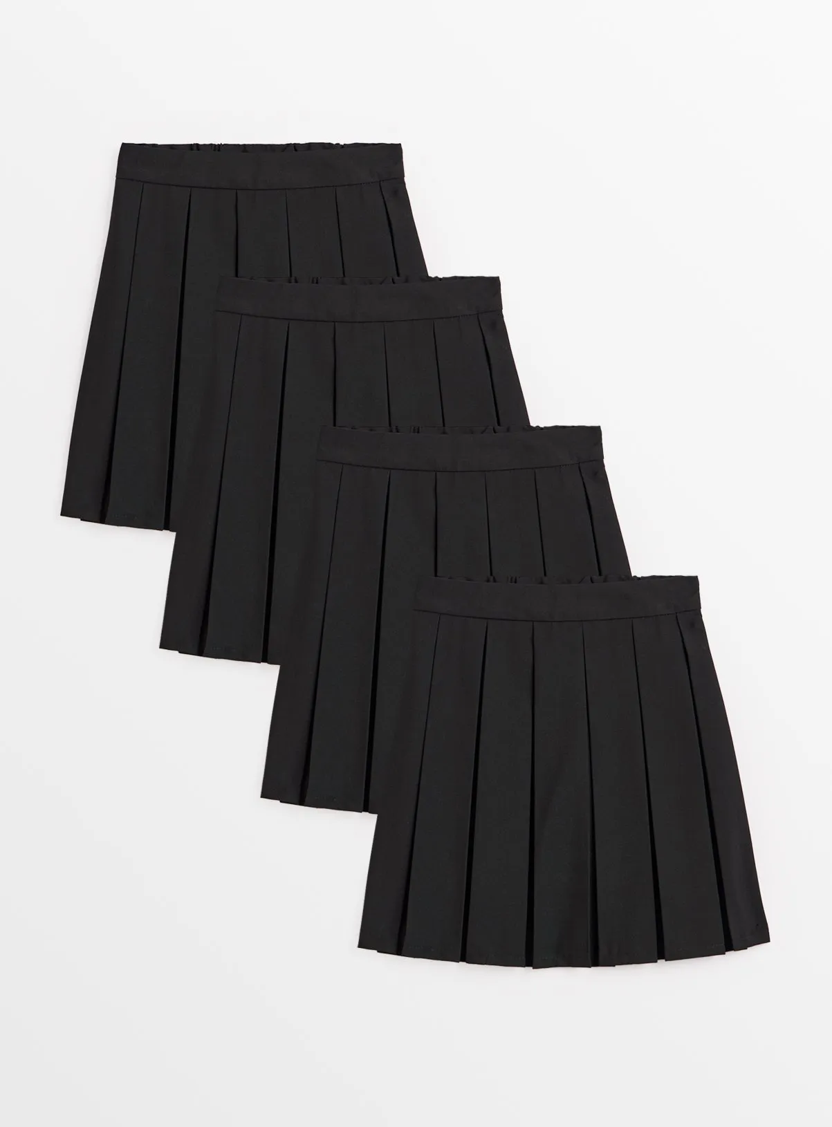 Buy Black Permanent Pleat Skirts 4 Pack 9 years | Skirts and shorts | Tu