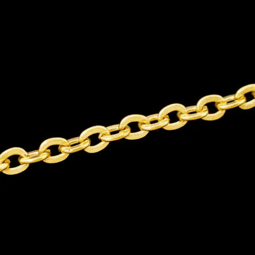 Chain, Iron, Cable Chain, Open Link, Flat, Oval, Gold Plated, 3x2.5mm