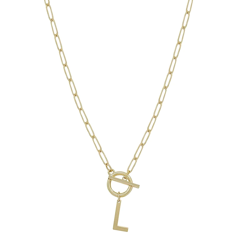 Chain Link Initial Letter Necklace